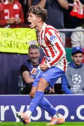 UEFA champions league - Atletico de Madrid vs Eintracht MADRID,SPAIN - 30 September:Giuliano Simeone of Atletico de Madrid celebrates a goal during UEFA champions league 2025 26 match between Atletico de Madrid and Eintracht at Riyadh Air Metropolitano Stadium. (Photo by Guillermo Martinez) Madrid Riyadh Air Metropolitano Stadium Spain Copyright: xGuillermoxMartinezx