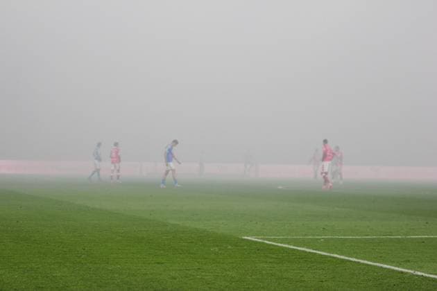 Fußball I Herren I Saison 2025-26 I 3. Liga I 9. Spieltag I F.C. Hansa Rostock - Energie Cottbus I 30.9.2025 Dichter Nebel im Ostseestadion Rostock Ostseestadion Mecklenburg-Vorpommern Deutschland Copyright: xLobeca AndreasxKnothex
