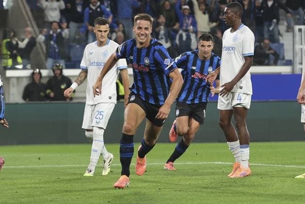 CALCIO - UEFA Champions League - Atalanta BC vs Club Brugge KV Mario Pasalic of Atalanta BC celebrates after scoring during Atalanta BC vs Club Brugge, Chanpions League 2025-26 League phase, Matchday 2Â°, game at New Balance Arena in Bergamo (BG), Italy, on September 30, 2025. Bergamo Italy  Copyright: xIPAxSport ABACAx