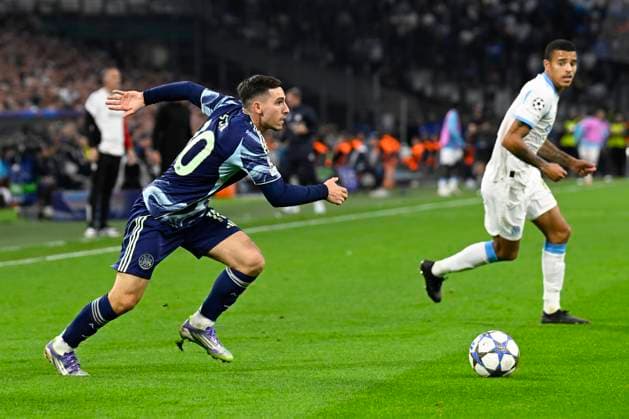 FOOTBALL : Olympique de Marseille VS AFC Ajax Amsterdam - Champions League - 30 09 2025 Oscar Gloukh (AFC Ajax) - Champions League match between Olympique de Marseille and AFC Ajax Amsterdam on September 30, 2025 at the Orange Velodrome Stadium in Marseille. MarseilleFrance  Copyright: xWilliamxCannarellax