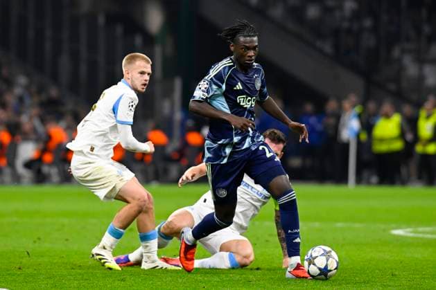 FOOTBALL : Olympique de Marseille VS AFC Ajax Amsterdam - Champions League - 30 09 2025 Jorthy Mokio (AFC Ajax) - Champions League match between Olympique de Marseille and AFC Ajax Amsterdam on September 30, 2025 at the Orange Velodrome Stadium in Marseille. MarseilleFrance  Copyright: xWilliamxCannarellax