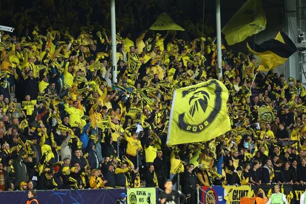 Fans of Bodo Glimt FK Bodo Glimt v Tottenham Hotspur, UEFA Champions League, Group Stage, Football, Aspmyra Stadion, Bodo, Norway - 30 Sep 2025Bodo Aspmyra Stadion Norway EDITORIAL USE ONLY No use with unauthorised audio, video, data, fixture lists, club league logos or live services. Online in-match use limited to 120 images, no video emulation. No use in betting, games or single club league player publications. Copyright: xMichaelxZemanek Shutterstockx 15504026by