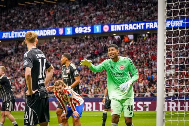 UEFA Champions League 2025 26, 2. Spieltag - Atletico Madrid vs Eintracht Frankfurt - Riyadh Air Metropolitano (Madrid, Spanien): Kaua Santos Kaua Santos (Eintracht Frankfurt, 40) Copyright: xJOERANxSTEINSIEKx