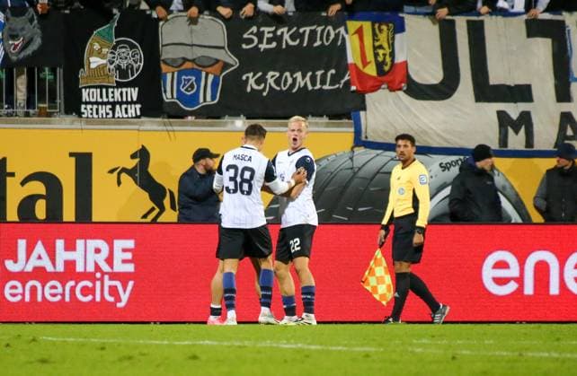 Deutschland: Fussball 3.Liga 2025 26, 9. Spieltag - TSV Havelse vs Waldhof Mannheim - Eilenriedestadion Stadion (Hannover): Felix Lohkemper (Waldhof Mannheim, 9) Masca (Waldhof Mannheim, 38) Hannover Copyright: xAymanxAlahmedx