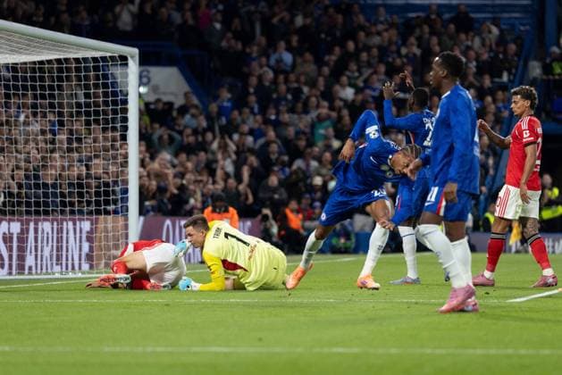 30th September 2025; Stamford Bridge, Chelsea, London, England: Champions League Football, Chelsea versus Benfica; Antonio Silva of Benfica is injured during a collision and subsequent bad fall in front of goal  IanxStephen