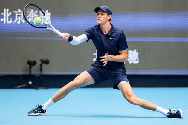 BEIJING, CHINA - OCTOBER 01: Jannik Sinner of Italy competes in the Men s Singles Final match against Learner Tien of the United States on day 10 of the 2025 China Open at the National Tennis Center on October 1, 2025 in Beijing, China.  Copyright: xVCGx 111594383260