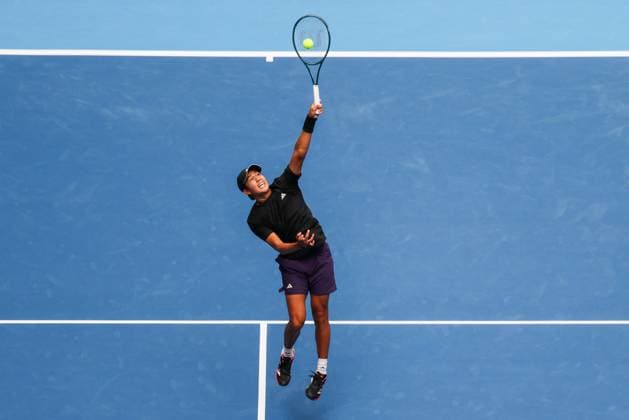 BEIJING, CHINA - OCTOBER 01: Learner Tien of the United States competes in the Men s Singles Final match against Jannik Sinner of Italy on day 10 of the 2025 China Open at the National Tennis Center on October 1, 2025 in Beijing, China.  Copyright: xVCGx 111594383081