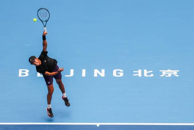 BEIJING, CHINA - OCTOBER 01: Learner Tien of the United States competes in the Men s Singles Final match against Jannik Sinner of Italy on day 10 of the 2025 China Open at the National Tennis Center on October 1, 2025 in Beijing, China.  Copyright: xVCGx 111594383177