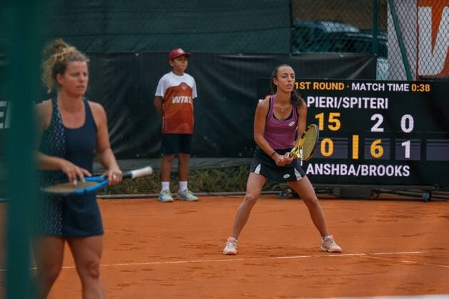 Double Tatiana Pieri and Dalila Spiteri vs Amina Anshba and Madelene Brooks during the Internazionali di Calabria 2025 WTA, Tennis Damen 125 tennis match at Chiappetta Village, Rende (Cosenza), Italy.  Copyright: xFrancescoxFarina IPAxSportx xipa-agency.netx xx IPA_66000577 IPA_Agency_IPA66000577