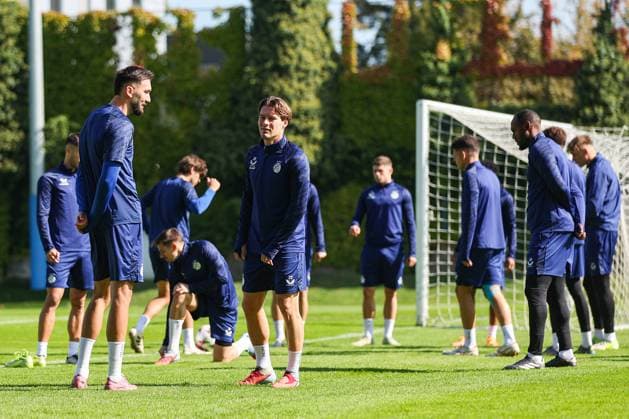 PXL_GNK Dinamo training GNK Dinamo training at Maksimir stadium in Zagreb, Croatia on 01. October 2025 before UEFA Europa league match with Maccabi Tel Aviv FC. Dion Drena Beljo, Robert Mudrazija, Kevin Theophile-Catherine  GoranxStanzl PIXSELL