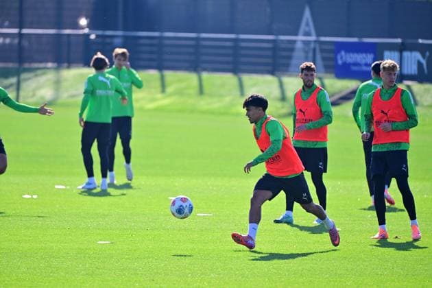 01.10.2025; Moenchengladbach; Fussball, Herren, Saison 2025 2026, Training Borussia Moenchengladbach Can Armando Guener (Gladbach) trainierte bei den Profis mit DFL regulations prohibit any use of photographs as image sequences and or quasi-video. Borussia-Park NRW Deutschland