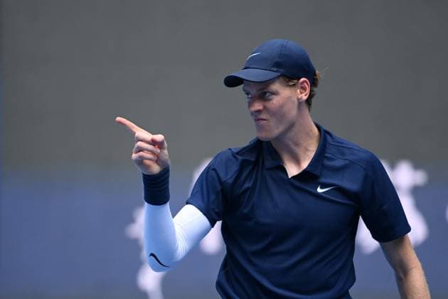 (251001) -- BEIJING, Oct. 1, 2025 -- Jannik Sinner celebrates after winning the men s singles final match between Jannik Sinner of Italy and Learner Tien of the United States at 2025 China Open tennis tournament in Beijing, China, Oct. 1, 2025. ) (SP)CHINA-BEIJING-TENNIS-CHINA OPEN-MEN S SINGLES-FINAL(CN) HuxJingwen 
