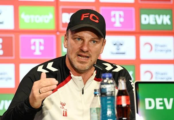 01.10.2025, xophax, Fussball 1.Bundesliga, 1.FC Koeln, 1.FC Köln Pressekonferenz mit Trainer Lukas Kwasniok vor dem Spiel in Hoffenheim Koeln