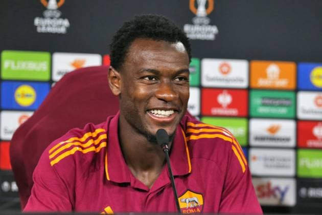 CALCIO - UEFA Europa League - AS Roma - Training and press conference, PK, Pressekonferenz 01.10.2025 Europa League : Conferenza Stampa: Gian Piero Gasperini Evan Ndicka Nella foto: Evan Ndicka (Foto Gino Mancini) Rome Italy  Copyright: xIPAxSport ABACAx