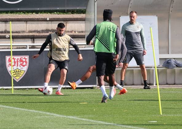 01.10.2025, Deutschland, Stuttgart, Fußball UEFA Europa League, Saison 2025 2026, VfB Stuttgart Training, Deniz Undav