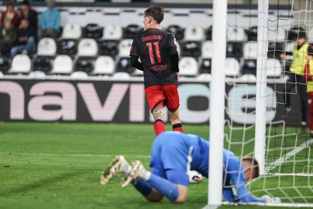 3. Liga; SC Verl - FC Ingolstadt 04; Tor Jubel Treffer Ausgleich 1:1 Frederik Christensen (11, FCI) Torwart Schulze Philipp (1 Verl) 3. Liga - FC Ingolstadt 04 Saison 2025 2026 SC Verl