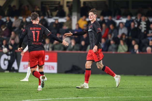 3. Liga; SC Verl - FC Ingolstadt 04; Tor Jubel Treffer Ausgleich 1:1 Frederik Christensen (11, FCI)Max Besuschkow (17, FCI) 3. Liga - FC Ingolstadt 04 Saison 2025 2026 SC Verl