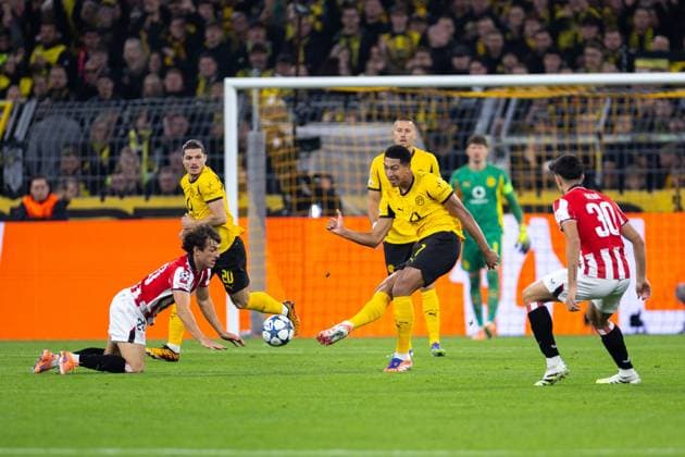01.10.2025, UEFA Champions League, 2. Spieltag, Borussia Dortmund - Athletic Club Bilbao, Unai Gomez (Athletic Club Bilbao), Jobe Bellingham (Borussia Dortmund), Dortmund Signal Iduna Park NRW Deutschland xRHR-FOTO DEx Copyright: DennisxEwert RHR-FOTOx RHR-FOTO DE