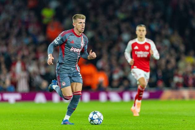 Arsenal v Olympiacos Champions League 01 10 2025. Olympiakos defender Costinha (20) during the Champions League match between Arsenal and Olympiacos at the Emirates Stadium, London, England on 1 October 2025. London Emirates Stadium Greater London England Editorial use only , Copyright: xToyinxOshodix PSI-22955-0010