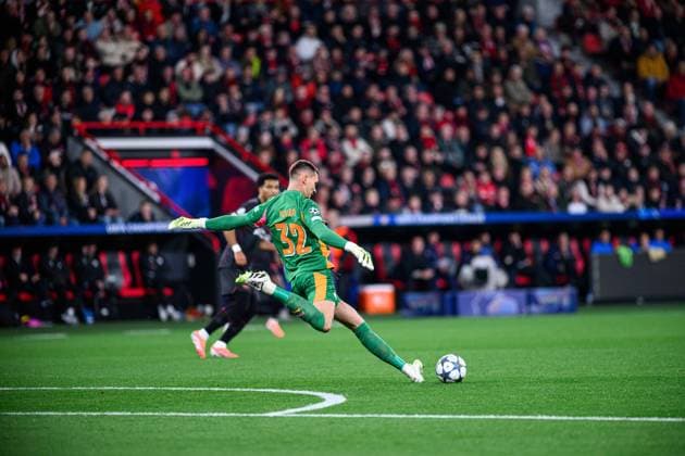 LEVERKUSEN, GERMANY - 1 OCTOBER, 2025: Matej Kovar - The UEFA Champions League football match between Bayer 04 Leverkusen vs PSV Eindhoven at BayArena.  Copyright: xVitaliixKliuievx