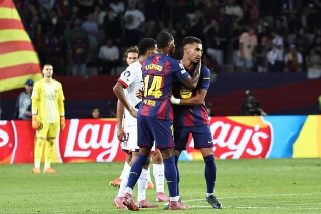RECORD DATE NOT STATED Barcelone - Psg PHOTOPQR LE PARISIEN Fred Dugit ; Barcelone ; ; Stade olympique Lluís Companys de Barcelone (Espagne), le 01 10 2025 2e journée de Ligue des Champions Barcelone - Psg Paris Rashford Torres