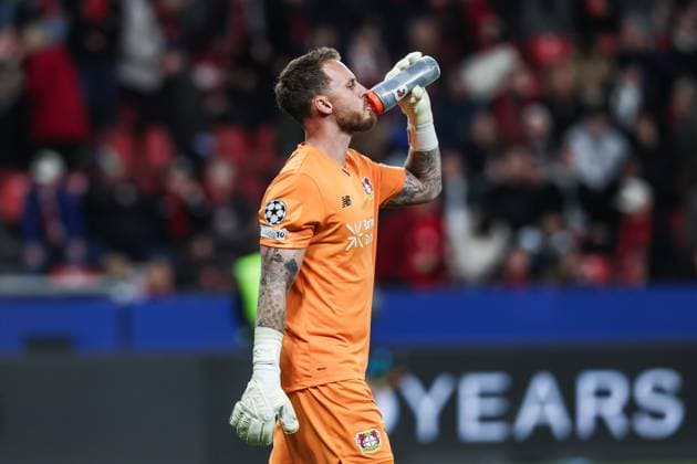 Fussball, UEFA Champions League Saison 2025 2026 Ligaphase - 2. Spieltag Bayer 04 Leverkusen - PSV Eindhoven 01.10.2025, BayArena Mark Flekken (Bayer 04 Leverkusen, 1) Leverkusen BayArena Nordrhein-Westfalen Deutschland
