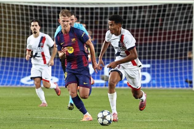RECORD DATE NOT STATED Barcelone - Psg PHOTOPQR LE PARISIEN Fred Dugit ; Barcelone ; ; Stade olympique Lluís Companys de Barcelone (Espagne), le 01 10 2025 2e journée de Ligue des Champions Barcelone - Psg Paris Mayulu