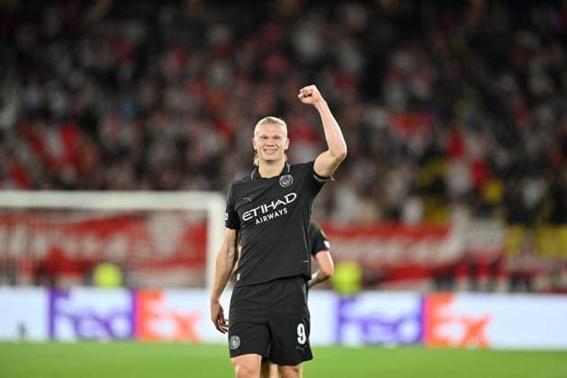 Monaco v Manchester City - UEFA Champions League MONACO, MONACO - OCTOBER 01: Erling Haaland of Manchester City in action during the UEFA Champions League week 2 match between Monaco and Manchester City at Stade Louis II in Monaco, Monaco on October 01, 2025. Mustafa Yalcin Anadolu Monaco Monaco. Editorial use only. Please get in touch for any other usage.  Copyright: x2025xAnadoluxMustafaxYalcinx