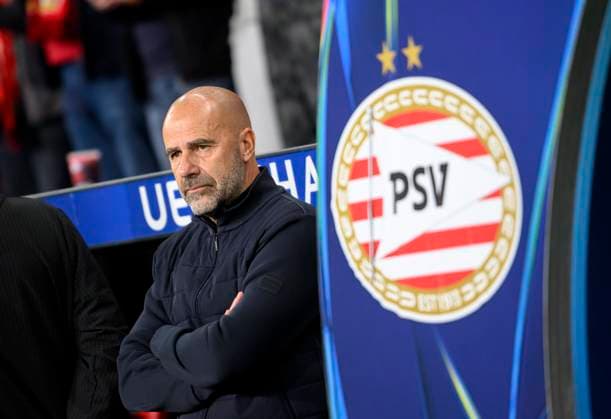 Trainer Peter BOSZ (PSV) Fussball Champions League, 2. Spieltag, Bayer 04 Leverkusen - PSV Eindhoven, am 01.10.2025 in Leverkusen Deutschland. UEFA regulations prohibit any use of photographs as image sequences and or quasi-video Â