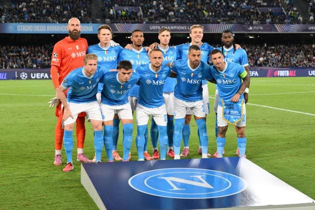 1st October 2025, Stadio Diego Armando Maradona, Naples, Italy; Champions League Football; Napoli versus Sporting Lisbon; the starting line up of Napoli  AllShotLive