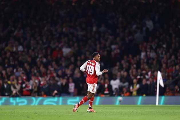 Arsenal v Olympiacos 01 October 2025, London - UEFA Champions League - Arsenal v Olympiacos - Myles Lewis-Skelly of Arsenal - Photo: Jacques Feeney Offside. London UK Copyright: xJacquesxFeeneyx xOffsidexOffside