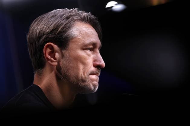01.10.2025, Fußball, UEFA Champions League, Borussia Dortmund - Athletic Club Bilbao, BVB Stadion, 2. Spieltag, Saison 2025 2026: Die Trainer bei der Pressekonferenz nach dem Spiel . Cheftrainer Niko Kovac (BVB hc) Regulations prohibit any use of photographs as image sequences and or quasi-video. Nordrhein-Westfalen Deutschland