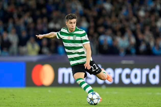 Ivan Fresneda (Sporting CP) in action, UEFA Champions League 2025 26 League Phase MD2, SSC Napoli v Sporting Clube de Portugal, Diego Armando Maradona Stadium, October 1, 2025, Naples, Italy.