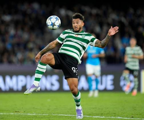 Luis Suarez (Sporting CP) in action, UEFA Champions League 2025 26 League Phase MD2, SSC Napoli v Sporting Clube de Portugal, Diego Armando Maradona Stadium, October 1, 2025, Naples, Italy.