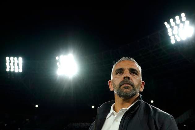 Head Coach Rui Borges (Sporting CP) looks on, UEFA Champions League 2025 26 League Phase MD2, SSC Napoli v Sporting Clube de Portugal, Diego Armando Maradona Stadium, October 1, 2025, Naples, Italy.