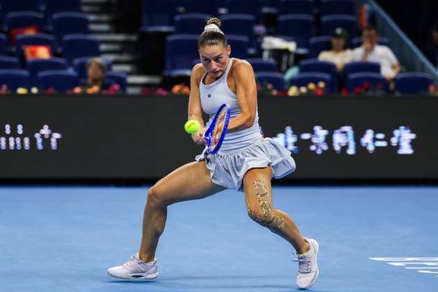 BEIJING, CHINA - OCTOBER 01: Marta Kostyuk of Ukraine competes in the Women s Singles Round of 16 match against Jessica Pegula of the United States on day 10 of the 2025 China Open at the National Tennis Center on October 1, 2025 in Beijing, China.  Copyright: xVCGx 111594465362