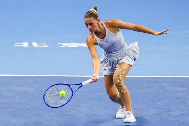 BEIJING, CHINA - OCTOBER 01: Marta Kostyuk of Ukraine competes in the Women s Singles Round of 16 match against Jessica Pegula of the United States on day 10 of the 2025 China Open at the National Tennis Center on October 1, 2025 in Beijing, China.  Copyright: xVCGx 111594464766