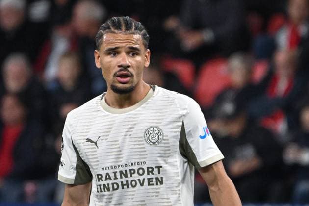 Deutschland, Fußball, UEFA Champions League, 2025 2026, Bayer 04 Leverkusen vs PSV Eindhoven, 01.10.2025, BayArena, Leverkusen, Deutschland, Armando Obispo (PSV Eindhoven, 4) Copyright: xMarkusxVerwimpx