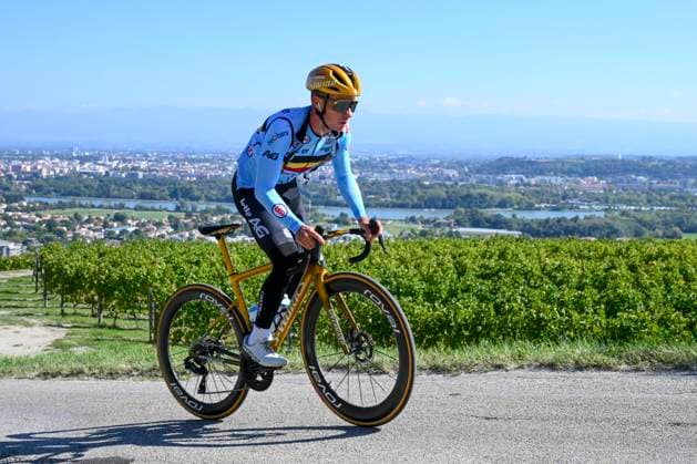 UEC 2025 Road European Championship, EM, Europameisterschaft Drome-Ardeche Media Activities 02 10 2025 LORIOL-SUR-DROME, FRANCE - OCTOBER 02 : Evenepoel Remco (Belgium) pictured during a training session ahead of the Men Elite cycling road race of the 2025 UEC Road European Championship Drome-Ardeche 10th edition an UCI Continental Championships cycling race on October 2, 2025 in Loriol-sur-Drome, France, 02 10 2025 Loriol-sur-Drome France  Copyright: xVincentxKalutx
