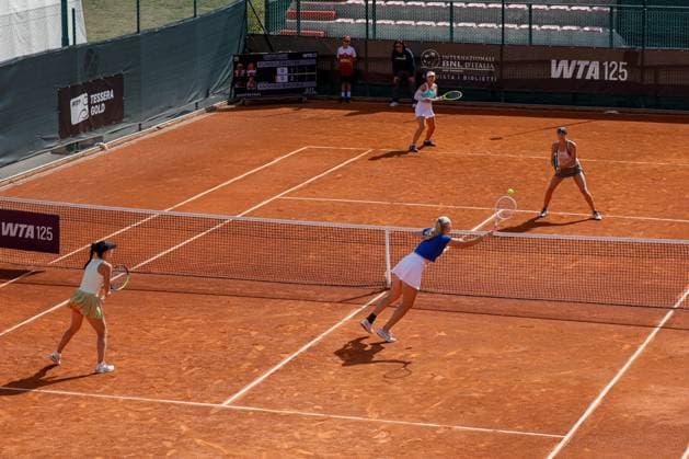 Double Leonie Kung and Tiphanie Lemaitre vs Amina Anshba and Madeleine Brooks during the Internazionali di Calabria 2025 WTA, Tennis Damen 125 tennis match at Chiappetta Village, Rende (Cosenza), Italy.  Copyright: xFrancescoxFarina IPAxSportx xipa-agency.netx xx IPA_66046254 IPA_Agency_IPA66046254