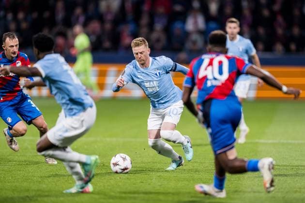 251002 Anders Christiansen of Malmö FF during the UEFA Europa League football match between Viktoria Plzen and Malmö FF on October 2, 2025 in Plzen. Photo: Petter Arvidson BILDBYRAN kod PA PA1092 fotboll football soccer fotball uefa europa league europa league viktoria plzen malmö ff bbeng bbauto Copyright: PETTERxARVIDSON BB251002PA066
