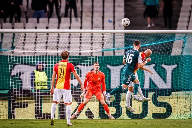 ATHENS , 02-10-2025 , Olympic Athletic Center of Athens Spyros Louis , season 2025 2026 , UEFA Europa League League phase . match between Panathinaikos and Go Ahead Eagles, Picture shows Panathinaikos player Adam Gnezda Cerin Panathinaikos - Go Ahead Eagles  x31323431x Copyright: