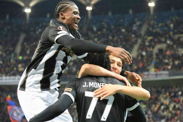 October 2, 2025, UEFA EUROPA LEAGUE, League phase, Matchday 2, FCSB vs Young Boys, Bucharest, National Arena Stadium 77 Joel Monteiro scores his side second goal and celebrates with team mates