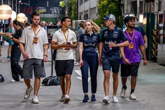MARINA BAY, SINGAPORE: Max Verstappen, racing for the Red Bull Racing team during the 2025 Formula 1 Singapore Grand Prix at the Marina Bay Street Circuit in Marina Bay, Singapore