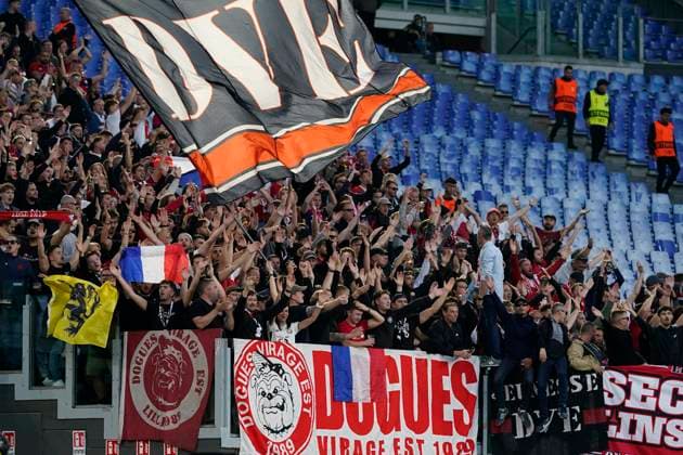 Lille supporters during the UEFA Europa League 2025 2026 football match between AS Roma and LOSC Lille at Stadio Olimpico in Rome (Italy), October 2, 2025. antoniettaxbaldassarre