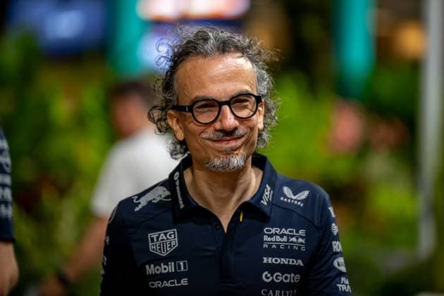 MARINA BAY, SINGAPORE: Laurent Mekies, racing for the Red Bull Racing team during the 2025 Formula 1 Singapore Grand Prix at the Marina Bay Street Circuit in Marina Bay, Singapore