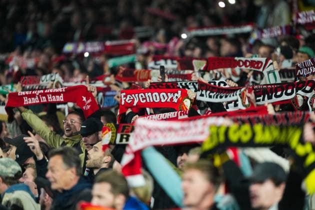 ROTTERDAM, 02-10-2025, Stadium de Kuip , season 2025 2026 , Europa League football . Match between Feyenoord and Aston Villa , Picture shows fans of Feyenoord Feyenoord - Aston Villa  x31324947x Copyright:
