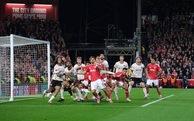 Morgan Gibbs-White of Nottingham Forest seen in action during the UEFA Europa league football match between Nottingham Forest and FC Midtjylland at City Ground in Nottingham. Copyright: xPaulxBonser SportsxPressxPhotox Sportspressphoto_SPR36617