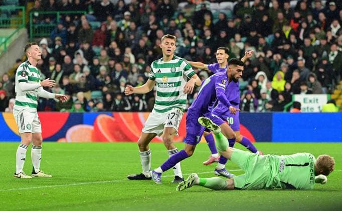 Celtic FC v S.C. Braga - UEFA Europa League GLASGOW, SCOTLAND - OCTOBER 02: Gabri Martinez of Braga in action during the UEFA Europa League match, round 2 of 8 between Celtic FC and S.C. Braga at Celtic Park, in Glasgow, Scotland on October 2, 2025 Mark Runacles Anadolu Glasgow Scotland. Editorial use only. Please get in touch for any other usage.  Copyright: x2025xAnadoluxMarkxRunaclesx