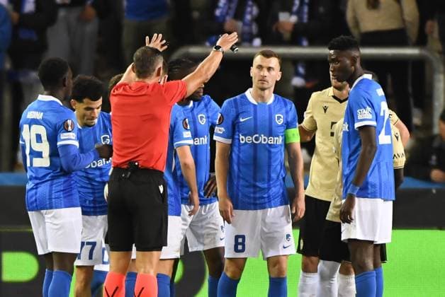 Genk s Bryan Heynen pictured during a soccer game between Belgian KRC Genk and Hungarian Ferencvarosi TC, on Thursday 02 October 2025, in Genk, in the second game (out of 8) in the league phase of the UEFA Europa League competition. JILLxDELSAUX  x135945534x